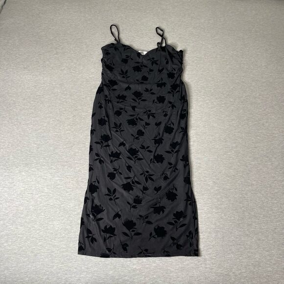 Madden Girl Women's Velvet Burnout Midi Slip Dress - Picture 1 of 11
